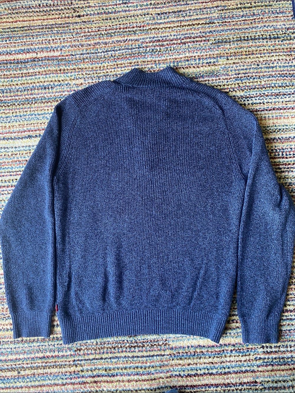 Izod Men's Navy Zip-Neck Sweater - Picture 6 of 9